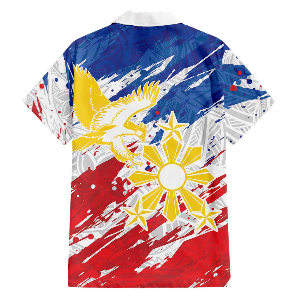 Personalized Filipino Sun and Stars Hawaiian Shirt Grunge Vibes