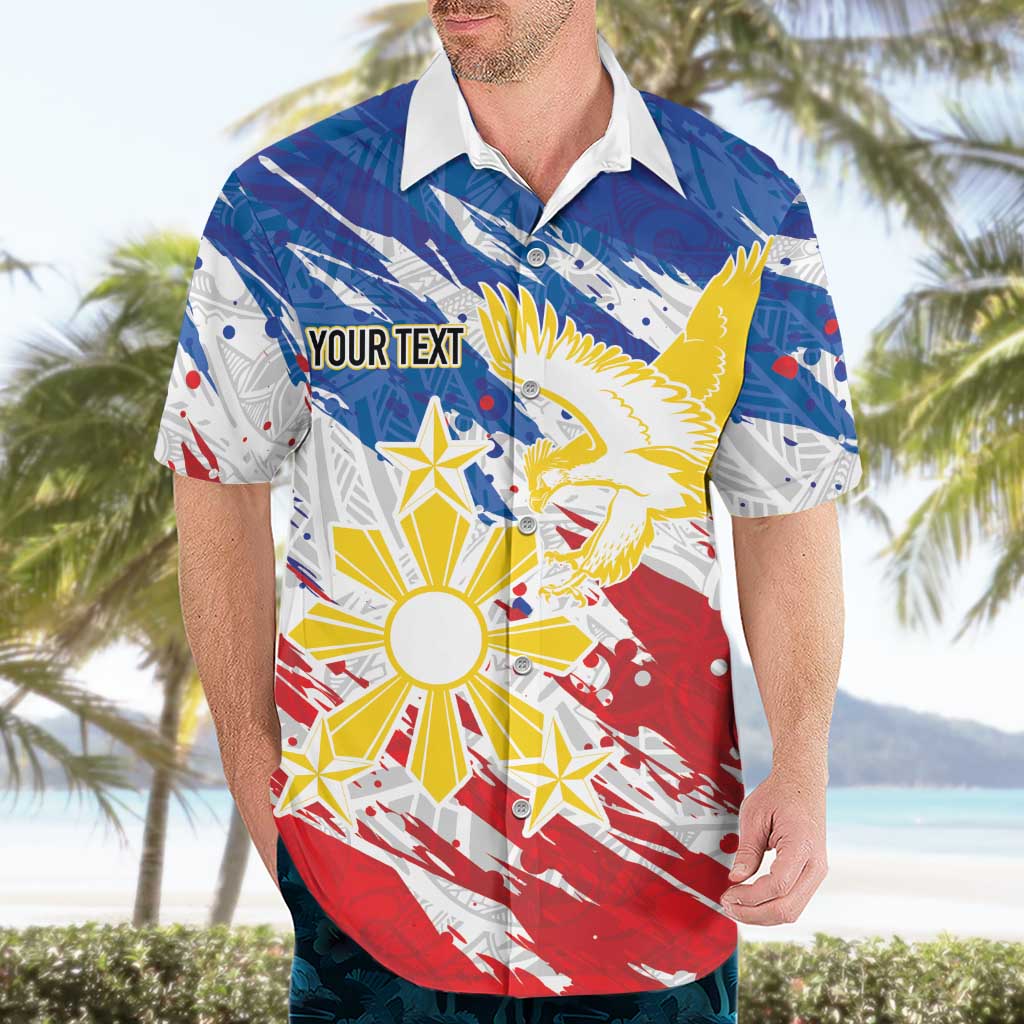 Personalized Filipino Sun and Stars Hawaiian Shirt Grunge Vibes