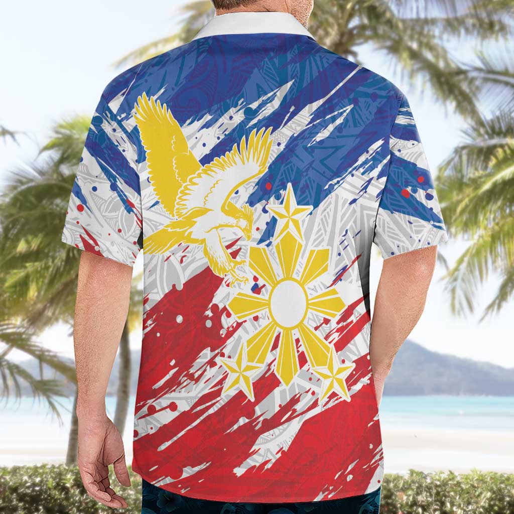 Personalized Filipino Sun and Stars Hawaiian Shirt Grunge Vibes
