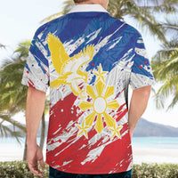 Personalized Filipino Sun and Stars Hawaiian Shirt Grunge Vibes