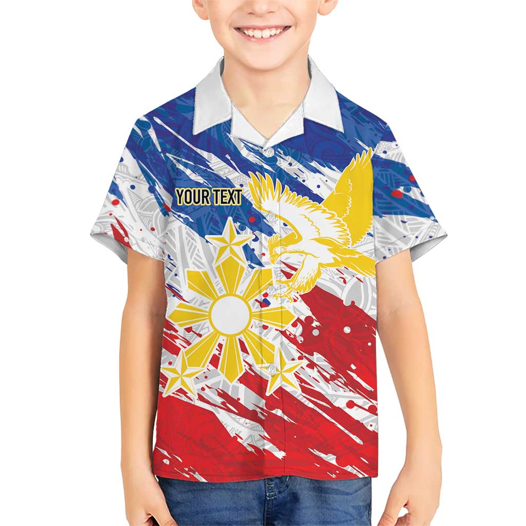 Personalized Filipino Sun and Stars Hawaiian Shirt Grunge Vibes