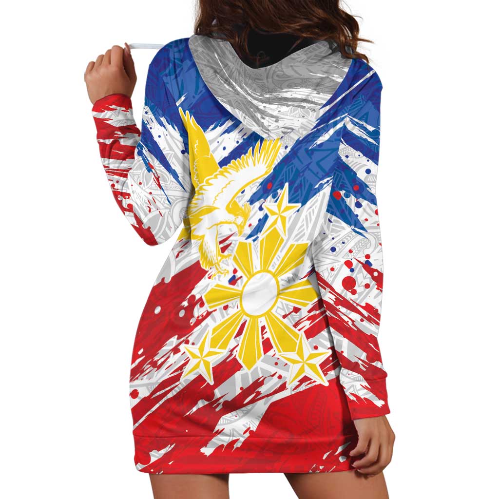 Personalized Filipino Sun and Stars Hoodie Dress Grunge Vibes LT7 - Polynesian Pride