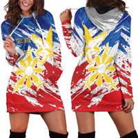 Personalized Filipino Sun and Stars Hoodie Dress Grunge Vibes LT7 - Polynesian Pride