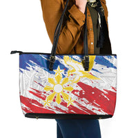 Filipino Sun and Stars Leather Tote Bag Grunge Vibes LT7 - Polynesian Pride