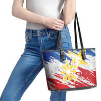 Filipino Sun and Stars Leather Tote Bag Grunge Vibes LT7 - Polynesian Pride