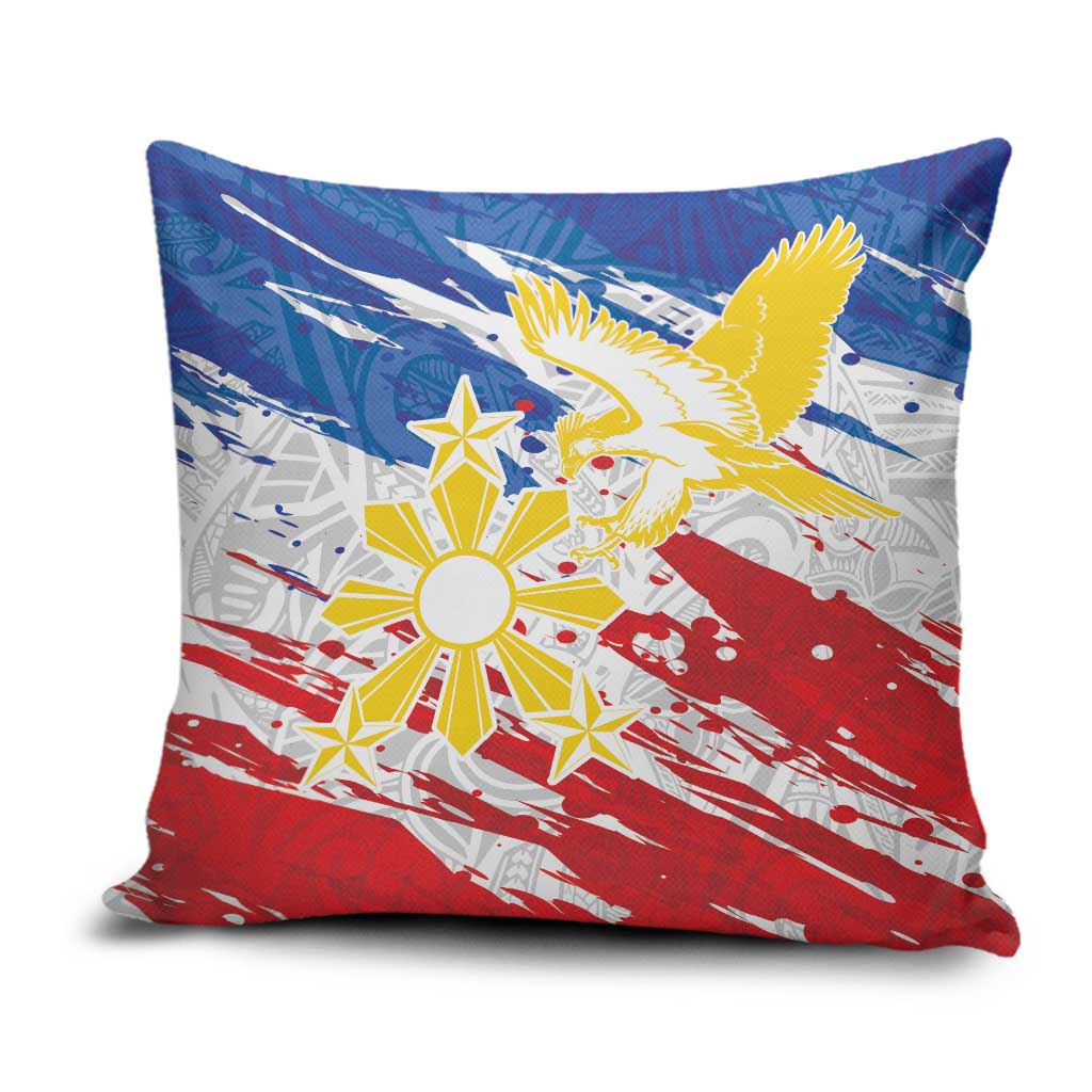 Filipino Sun and Stars Pillow Cover Grunge Vibes LT7 White - Polynesian Pride