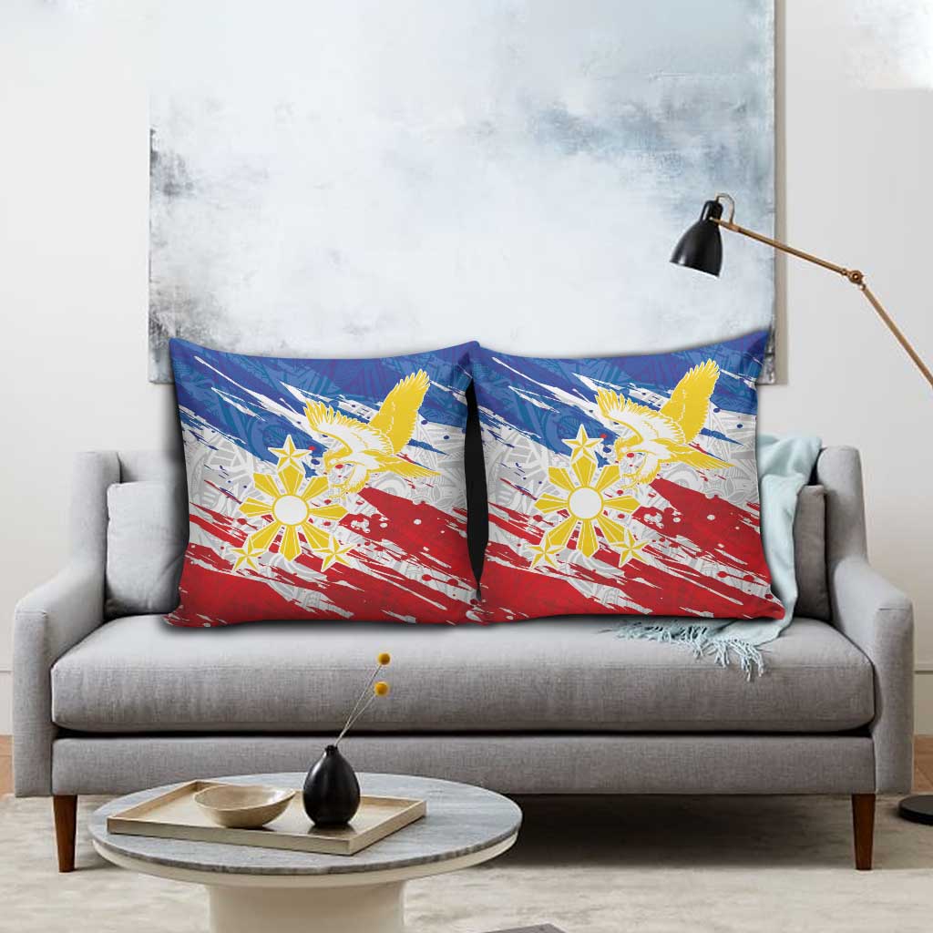 Filipino Sun and Stars Pillow Cover Grunge Vibes LT7 - Polynesian Pride