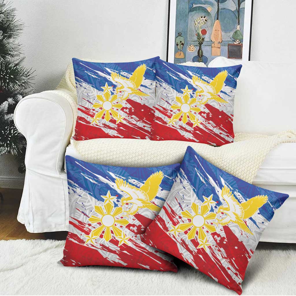 Filipino Sun and Stars Pillow Cover Grunge Vibes LT7 - Polynesian Pride
