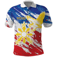 Personalized Filipino Sun and Stars Polo Shirt Grunge Vibes LT7 White - Polynesian Pride