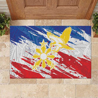 Filipino Sun and Stars Rubber Doormat Grunge Vibes