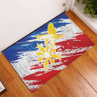 Filipino Sun and Stars Rubber Doormat Grunge Vibes