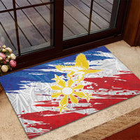 Filipino Sun and Stars Rubber Doormat Grunge Vibes