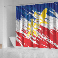 Filipino Sun and Stars Shower Curtain Grunge Vibes LT7 - Polynesian Pride