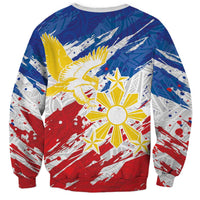 Personalized Filipino Sun and Stars Sweatshirt Grunge Vibes LT7 - Polynesian Pride