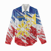 Personalized Filipino Sun and Stars Women Casual Shirt Grunge Vibes LT7 - Polynesian Pride
