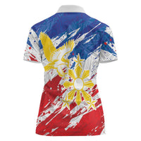 Personalized Filipino Sun and Stars Women Polo Shirt Grunge Vibes LT7 - Polynesian Pride