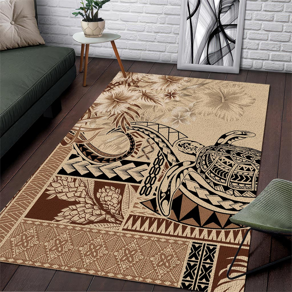 Vaiaso o le Gagana Samoa Area Rug Siapo Motif Beige