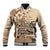 Vaiaso o le Gagana Samoa Baseball Jacket Siapo Motif Beige