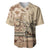 Vaiaso o le Gagana Samoa Baseball Jersey Siapo Motif Beige