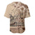 Vaiaso o le Gagana Samoa Baseball Jersey Siapo Motif Beige