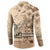 Vaiaso o le Gagana Samoa Button Sweatshirt Siapo Motif Beige