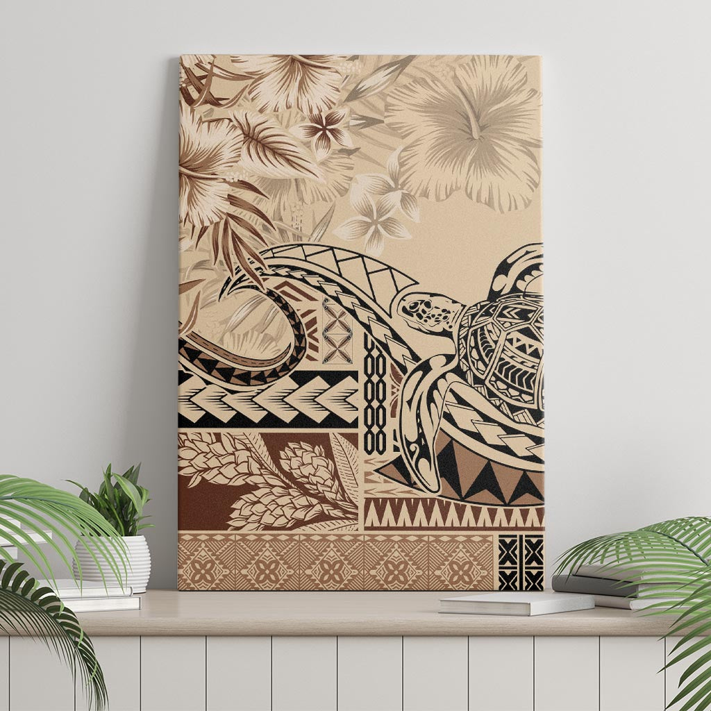 Vaiaso o le Gagana Samoa Canvas Wall Art Siapo Motif Beige