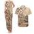 Vaiaso o le Gagana Samoa Couples Matching Tank Maxi Dress and Hawaiian Shirt Siapo Motif Beige