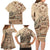 Vaiaso o le Gagana Samoa Family Matching Long Sleeve Bodycon Dress and Hawaiian Shirt Siapo Motif Beige