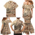 Vaiaso o le Gagana Samoa Family Matching Mermaid Dress and Hawaiian Shirt Siapo Motif Beige