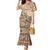 Vaiaso o le Gagana Samoa Family Matching Mermaid Dress and Hawaiian Shirt Siapo Motif Beige