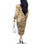 Vaiaso o le Gagana Samoa Family Matching Off The Shoulder Long Sleeve Dress and Hawaiian Shirt Siapo Motif Beige