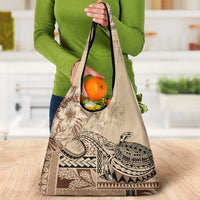 Vaiaso o le Gagana Samoa Grocery Bag Siapo Motif Beige LT7 - Polynesian Pride