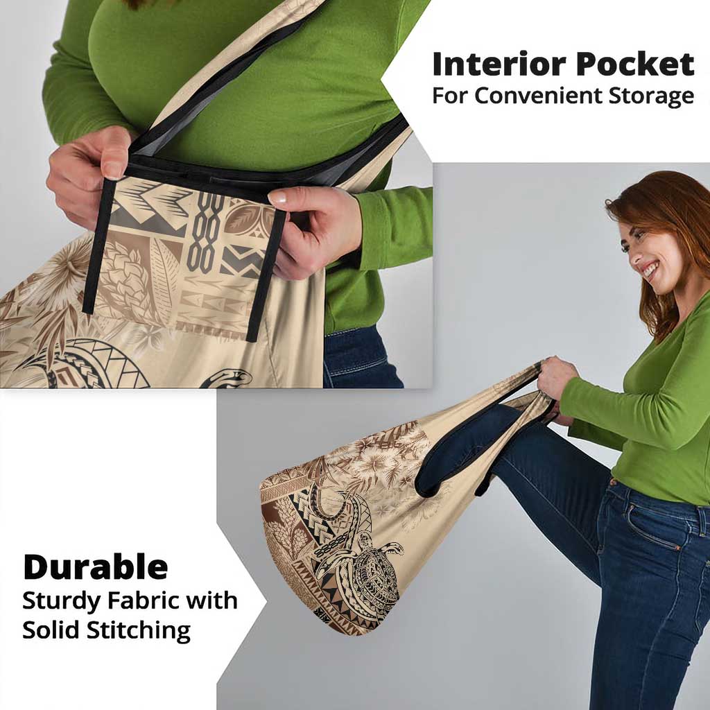 Vaiaso o le Gagana Samoa Grocery Bag Siapo Motif Beige LT7 - Polynesian Pride