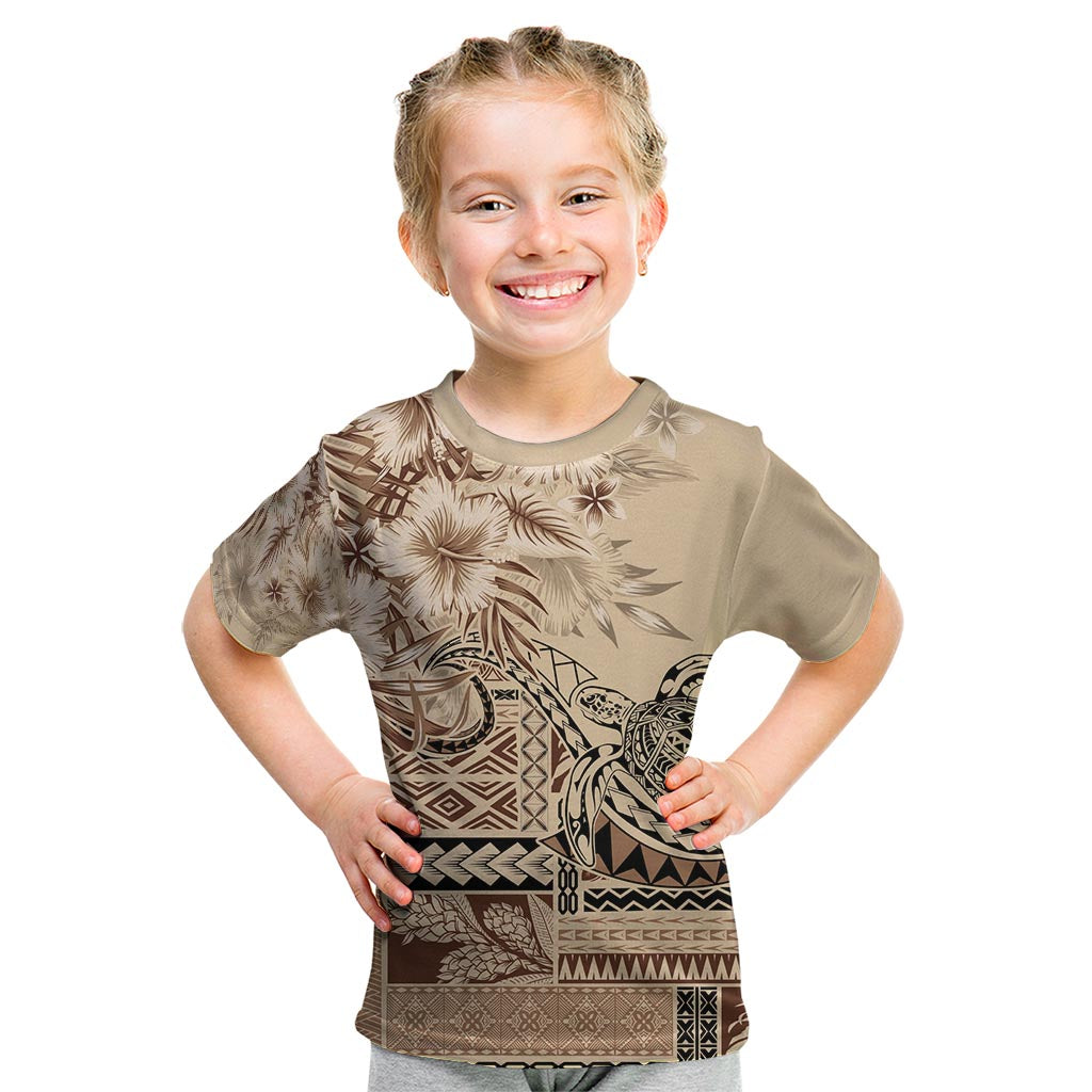 Vaiaso o le Gagana Samoa Kid T Shirt Siapo Motif Beige