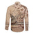 Vaiaso o le Gagana Samoa Long Sleeve Button Shirt Siapo Motif Beige