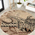 Vaiaso o le Gagana Samoa Round Carpet Siapo Motif Beige