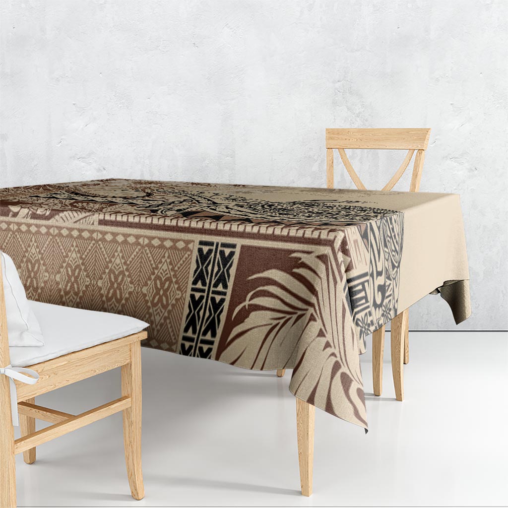 Vaiaso o le Gagana Samoa Tablecloth Siapo Motif Beige