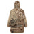 Vaiaso o le Gagana Samoa Wearable Blanket Hoodie Siapo Motif Beige