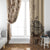 Vaiaso o le Gagana Samoa Window Curtain Siapo Motif Beige