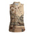 Vaiaso o le Gagana Samoa Women Sleeveless Polo Shirt Siapo Motif Beige