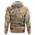 Vaiaso o le Gagana Samoa Zip Hoodie Siapo Motif Beige