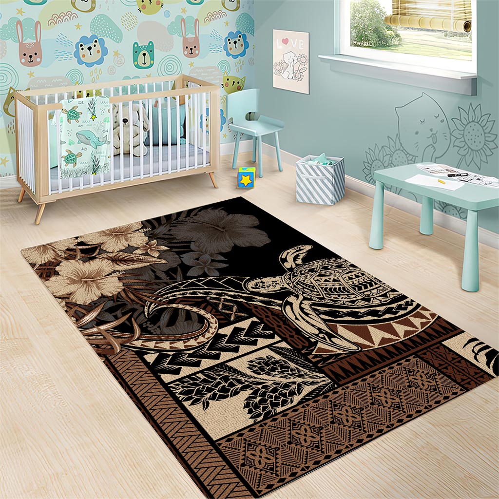 Vaiaso o le Gagana Samoa Area Rug Siapo Motif Black
