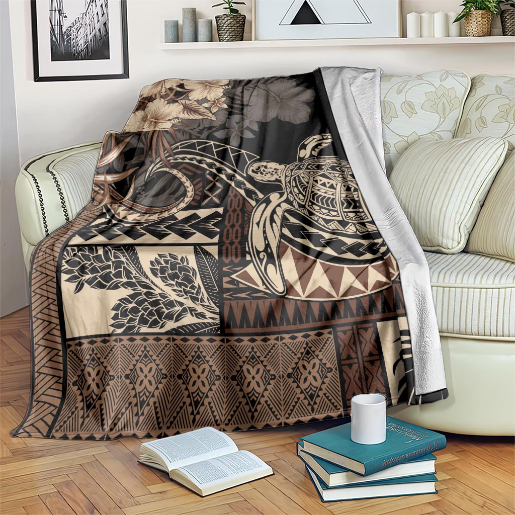 Vaiaso o le Gagana Samoa Blanket Siapo Motif Black