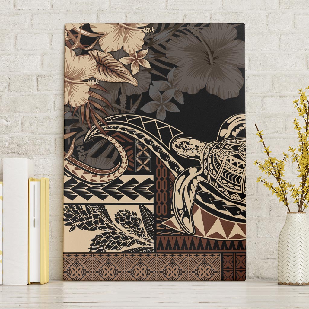 Vaiaso o le Gagana Samoa Canvas Wall Art Siapo Motif Black