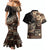 Vaiaso o le Gagana Samoa Couples Matching Mermaid Dress and Hawaiian Shirt Siapo Motif Black