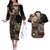 Vaiaso o le Gagana Samoa Couples Matching Off The Shoulder Long Sleeve Dress and Hawaiian Shirt Siapo Motif Black