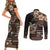 Vaiaso o le Gagana Samoa Couples Matching Short Sleeve Bodycon Dress and Long Sleeve Button Shirt Siapo Motif Black