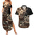 Vaiaso o le Gagana Samoa Couples Matching Summer Maxi Dress and Hawaiian Shirt Siapo Motif Black