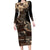 Vaiaso o le Gagana Samoa Family Matching Long Sleeve Bodycon Dress and Hawaiian Shirt Siapo Motif Black