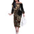 Vaiaso o le Gagana Samoa Family Matching Off The Shoulder Long Sleeve Dress and Hawaiian Shirt Siapo Motif Black